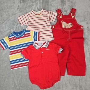 Vintage Baby Boy Clothes Lot Overalls Carters Osh Kosh 18 Months